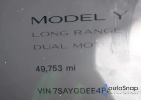 2023 Tesla Model Y Awd/Long Range Dual Motor All-Wheel Drive z USA, uszkodzony, nr VIN 7SAYGDEE4PA175275